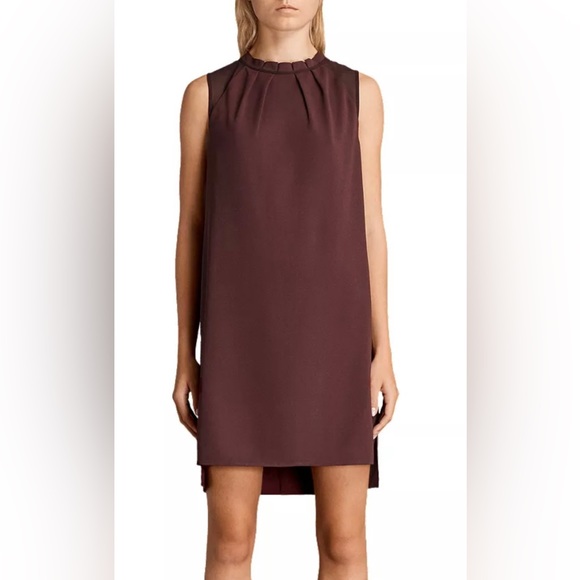 NWT AllSaints Jay Dress – Bordeaux Red – Size Small - Picture 1 of 7